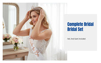 Bridal Tiara, Shimmering Soft Veil & Sash Set, Princess Theme, Party Accessory