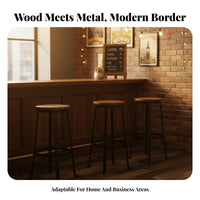 Modern Simple Design Backless Counter Chair Integrated Footrest Bar Stool Stable Frame High Seat Rust-Resistant Finish for Adults, Homeowners, Business Owners, Restaurant, Kitchen Island, Front Desk, Dining Room
