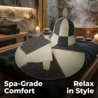 Wool Sauna Hat Set for Steam Bath, Sweat Absorbing Sauna Cap for Men Women, Heat Insulating Sauna Hats for Relaxation, Steam Room Accessories