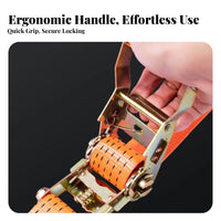 Ratchet Fastening Strap 5 Ton Load Capacity Heavy Duty Cargo Strap Easy To Operate Truck Bed Fastening Strap for Drivers, Movers, Trailers