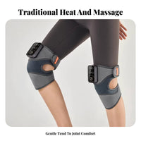 2 Pieces Heating Function Electric Knee Massager Infrared Heat Heated Vibrating Joint Wrap Adjustable Intensity Personal Care Appliance Ergonomic Design for Seniors, Middle-Aged Adults, Athletes, Home, Relaxation, Office, Travel