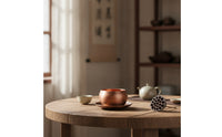 Copper Cup with Saucer Elegant Copper Tea Cup Low Profile Drinkware for Hosts, Desk