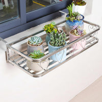 Space-Saving Hanging Railing Planter Easy Installation Railing Planter Basket Rust-Resistant Flower Pot Shelf Decorative Design for Gardeners, Apartment Dwellers, Homeowners, Balcony, window sill, Porch, Fence