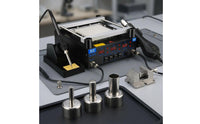 Threethree-Function Soldering Rework Station Bench-Top Preheating Rework Station Mesh Work Surface Electronic Repair Tool Temperature Control Knobs