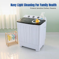 Large Capacity Semi-Automatic Twin Tub Washing Machine, Space-Saving Home Washer, Mother & Baby Laundry, Efficient Spin Dry