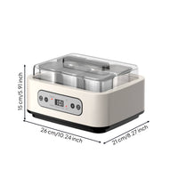 LED Display Countertop Yogurt Maker Square Cups Digital Yogurt Maker Clear Lid Fermentation Machine Temperature Control