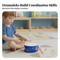 Includes Drumsticks and Strap Double-Sided marching Drum Develops Rhythm child's Marching Drum genuineistic Design Musical Toy Moderate Volume for Preschoolers, Beginner Musicians, Music Educators, Kindergarten, Early Education, Home Play, play area