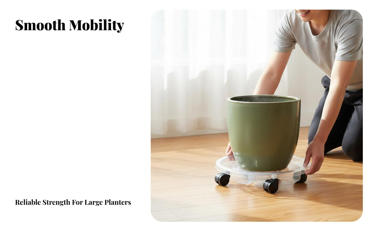 Plant Pot Mover with Wheels Rotating Casters Plant Cart Pot Base for Gardeners, Seniors, Indoor, Garden