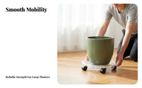 Plant Pot Mover with Wheels Rotating Casters Plant Cart Pot Base for Gardeners, Seniors, Indoor, Garden