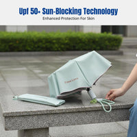 Compact Sun & Rain Umbrella, Women Student, High Aesthetic, UPF 50+ INS Style, Foldable, Stainless Steel, Fiberglass Ribs