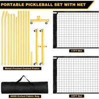 6.7m Pickleball Net with Wheels, Iron Pipe Frame for Outdoor Competition