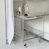 Multi-Tier Rolling Trolley Transparent Design 2-Tier Rolling Trolley Vintage