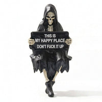 Decorative Cloaked Figure Figurine Fantasy Figurine with Book Detailed Gothic Statue Collectible for Reading Nook