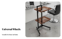 Stainless Steel Salon Trolley Space-Saving Foldable Salon Trolley With Wheels Rolling Hairdressing Cart for Hairstylists, Barbershop, Barber Shop, Spa