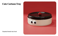 Easy to Clean Compartment Snack Box Reusable Round Candy and Nut Dish Long-Lasting PET Plastic for Children, Coffee Table, New Year