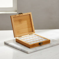 Empty Wooden Paint Box Removable Pans Bamboo Watercolor Case Compact Empty Watercolor Palette for Artists, Painters, Outdoor Painting