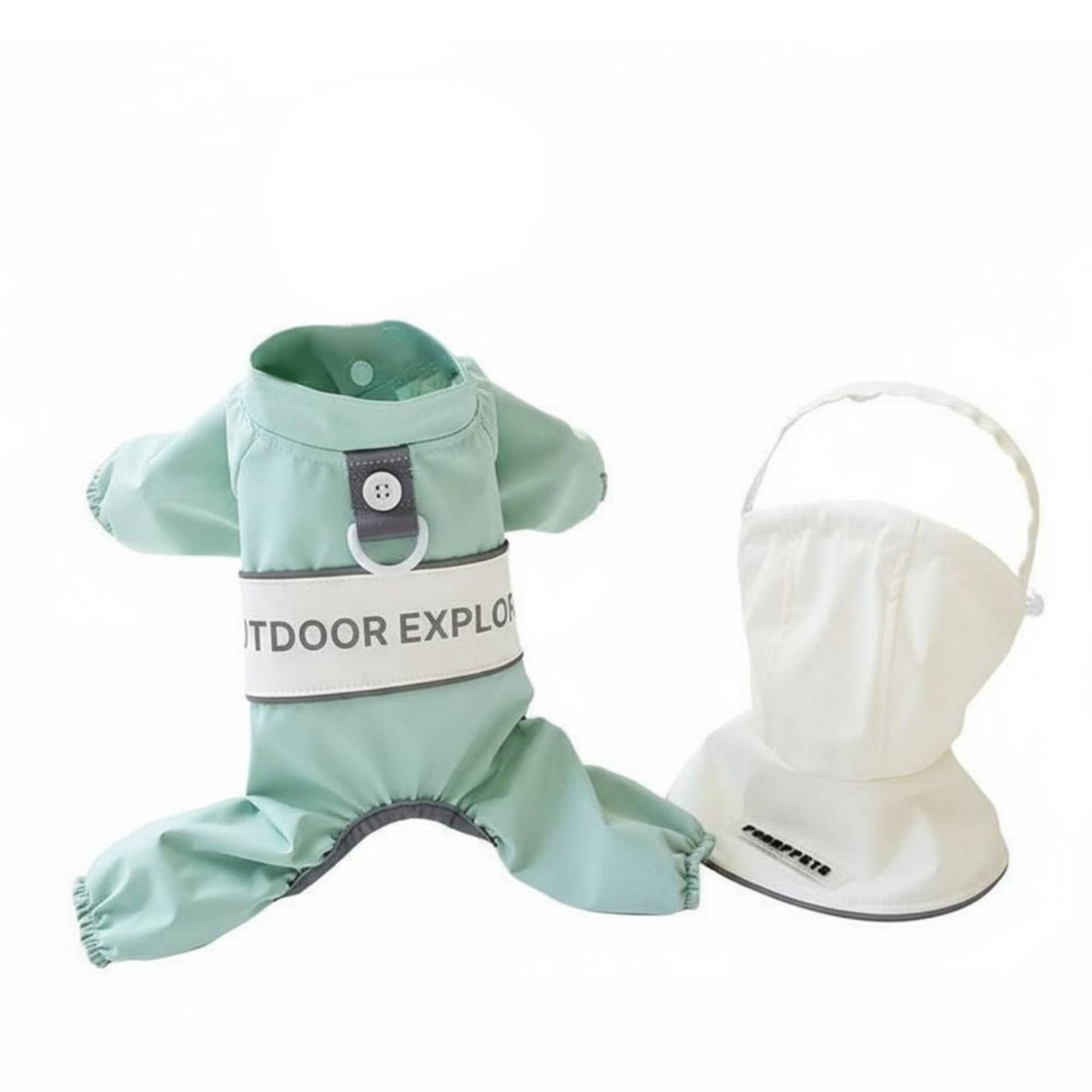 Four-Legged Dog Rain Suit Reflective Waterproof Dog Jumpsuit Transparent Hood Puppy Rain Slicker for Small Dogs, Young Dogs, Rainy Days