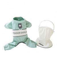 Four-Legged Dog Rain Suit Reflective Waterproof Dog Jumpsuit Transparent Hood Puppy Rain Slicker for Small Dogs, Young Dogs, Rainy Days