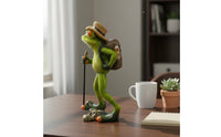 Climbing Frog Figurine Creative Design Resin Frog Statue House Decoration Handmade Craft for Hikers, Desk, Shelf