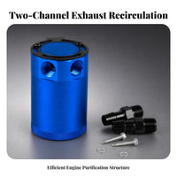 Black Top Cap 2-Port Oil Catch Can Knurled Edge Oil Catch Can