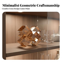 Light Luxury Design Geometric Crystal Cross Modern Design Crystal Cross Figurine Creative Accent Piece for Homeowners, Living Room