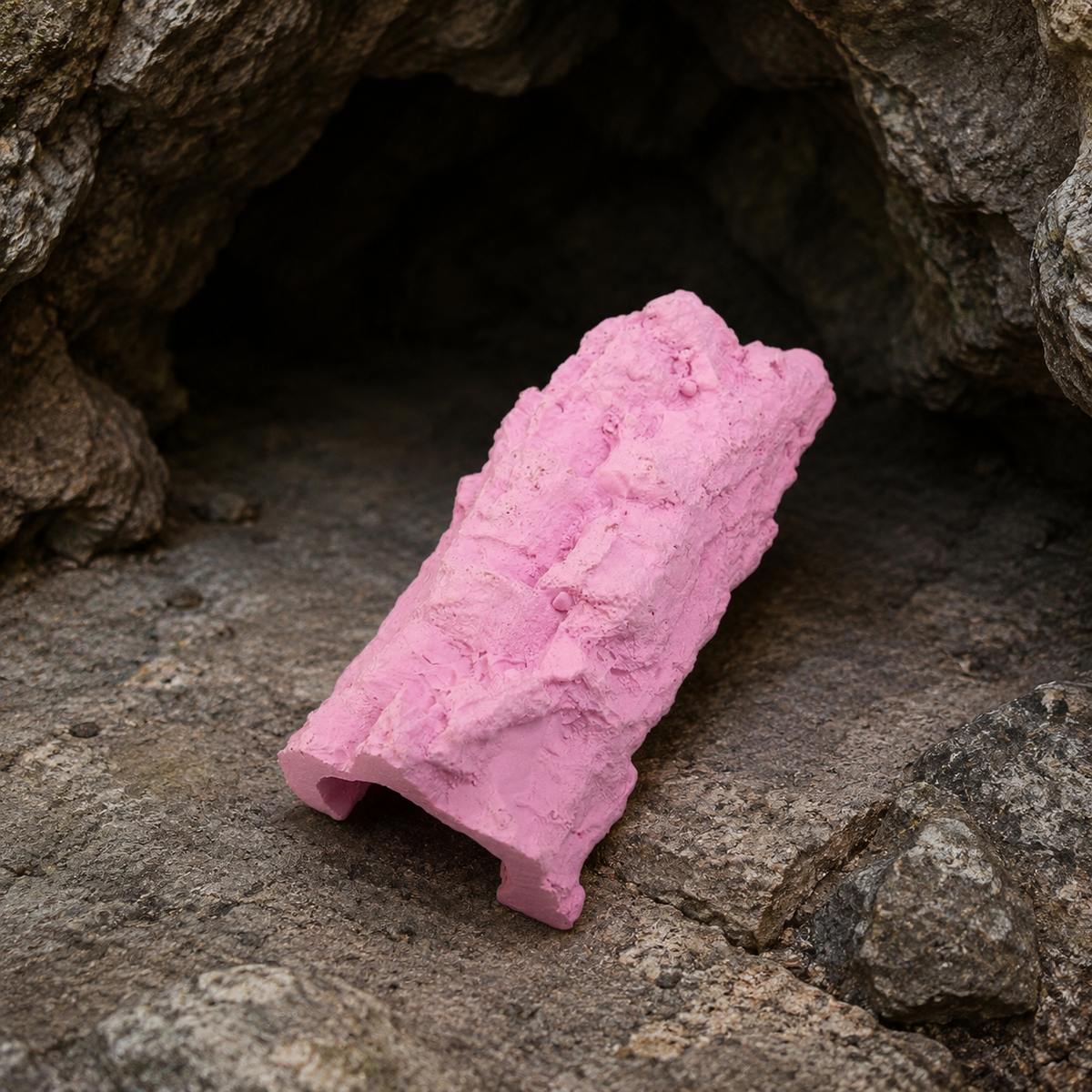 Leopard Gecko Shelter Reptile Wet Shelter Resin Artificial Rock Hideout 4.3×8.5×2.5cm