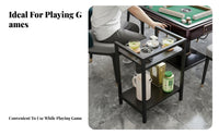 Built-in drink holder two-partlevel Mahjong holder Multi-Functional Storage Side Table Space-Saving Game Room Organizer for Teahouse Owners, Card participants