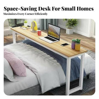 Space-Saving Design over-Bed Table Lockable Casters Rolling Desk Multi-Functional Mobile Workstation Sturdy Frame for Apartment Dwellers, Telecommuting Workers, People with Limited Mobility, Bedroom, Dorm Room, Home Awayice, Classroom
