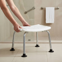 Lightweight Elderly Shower Seat Drainage Holes Handicap Shower Bench Tool-Effortless Assembly for Seniors
