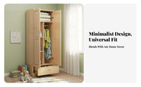 2-Door Wardrobe with Drawers complimentarystanding Bedroom Furniture sturdy Construction