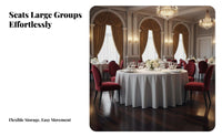 Large Round Folding Table Foldable Design Round Folding Table High Capacity for Hotel Managers, Businesses, Restaurants, Banquets, Wedding Venues