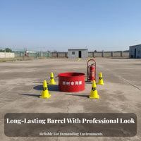 Heat-Resistant Fire Drill Training Barrel With Handles Metal Fire Barrel Efficient Airflow Steel Incinerator Drum for Facility Managers, Property Owners, Worksites, Backyard, Outdoor Areas, Garden
