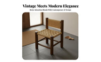 Nordic Design Woven Rope Stool Backless Woven Seat Stool Multi-Purpose Design Household Furniture Vintage Aesthetic for Adults, Homeowners, Entryway, Living Room, Bedroom, Balcony