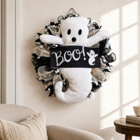 Halloween Wreath Stuffed Door Wreath with Festive Decoration for Window