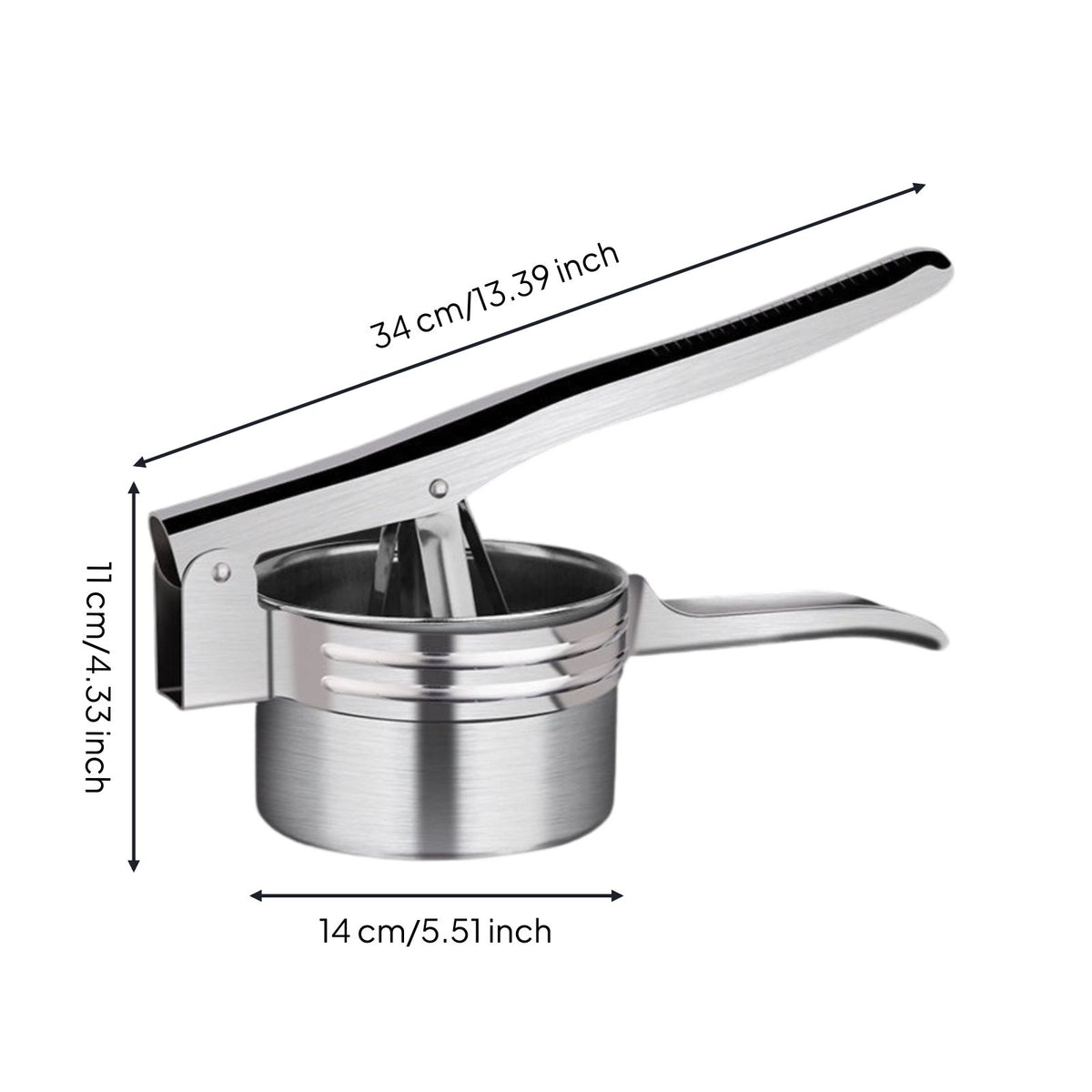 Dumpling Filling Water Extractor Multi Functional Stainless Steel Food Press Non Slip Handle Manual Vegetable Press for Chefs, Restaurant