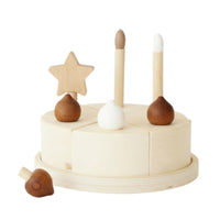 Matte Finish Screen Fun Pretend Pretend Cake Set Wooden Birthday Cake Toy for Display