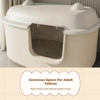 Jumbo Enclosed Cat Litter Box, Odor Control, Almond Cream