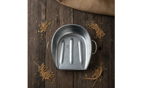 Iron Grain Scoop with Side Handles Deep-Basin Seamless Metal Ladle Versatile for Farmers, Granaries