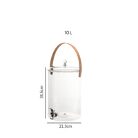 Portable Handle Water Jug with Spigot Leakproof Seal Party Drink Dispenser with Tap Food Grade Material Refrigerator Drink Dispenser Wide Mouth Opening for Camping, Picnic
