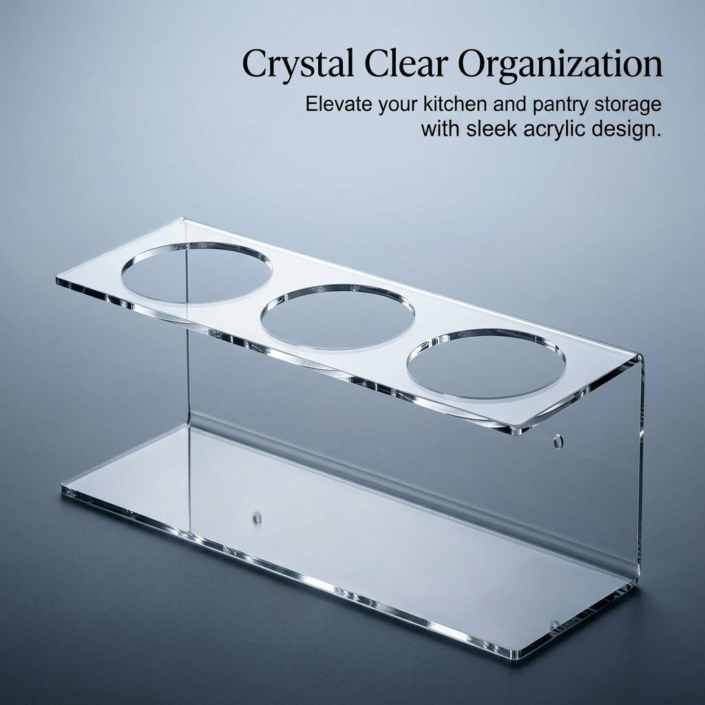Water Bottle Storage Rack Wall Mounted, Clear Acrylic Hanging Display Shelf, Kitchen Cupboard Cabinet Organizer