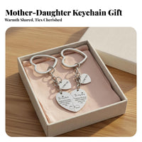 2 Pieces Mother Daughter Keychain Set Stainless Steel Split Heart Keychain Set