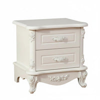 European design 2-Drawer End Cabinet Lacquered Finish Nightstand Modern Design Bedside Table Simple for homeowners, Renters, Students, Guest Room, Home Office