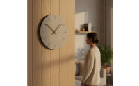 Wooden Wall Clock Non Ticking Roman Numeral Wall Clock Decorative for Office