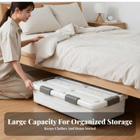 Wheeled Underbed Container Large Capacity Wheeled Under-Bed Box Dust-Proof