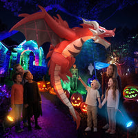 Inflatable Dragon with LED Glowing Inflatable Dragon with Lights Outdoor Halloween Decoration for Yard