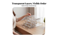 Transparent Multicompartment Drawer Organizer dustproofproof Plastic Case with Adjustable Dividers Clear View Design Jewelry Box adaptable Compartments for Hobbyists, DIY fans, Dressing Table, Bedroom, Dorm Room, Closet