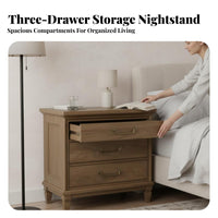Oak Color Farmhouse Storage Nightstand Antique Finish 1-Drawer End Table with Door Vintage design Bedside Cabinet adaptable Use for Interior Design aficionados, Homeowners, Adults, Bedroom, Guest Room, Small Spaces, Entryway