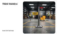 Retractable Belt Stanchion Heavy-Duty Base Retractable Belt Barrier Sturdy Construction Stainless Steel Queue Pole for Airports, Hotels, Retail Stores