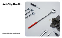 Telescopic Inspection Mirror Sturdy Stainless Steel Telescoping Inspection Mirror Non-Slip Grip Pocket Fastener for DIYers