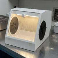 Dust-Proof Sandblasting Box Slanted Viewing Window Sandblasting Dust Collector Box Oral Dustproof Cabinet Side Hand Ports